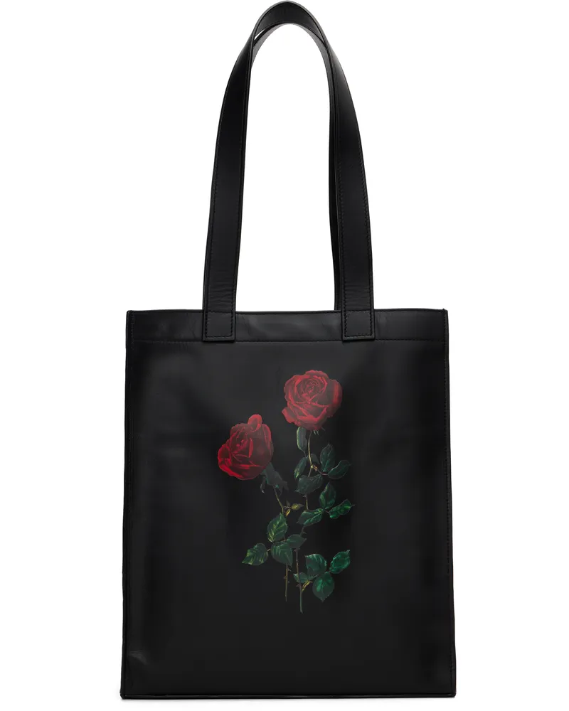 Ernest W. Baker Black Rose Print Tote Floral