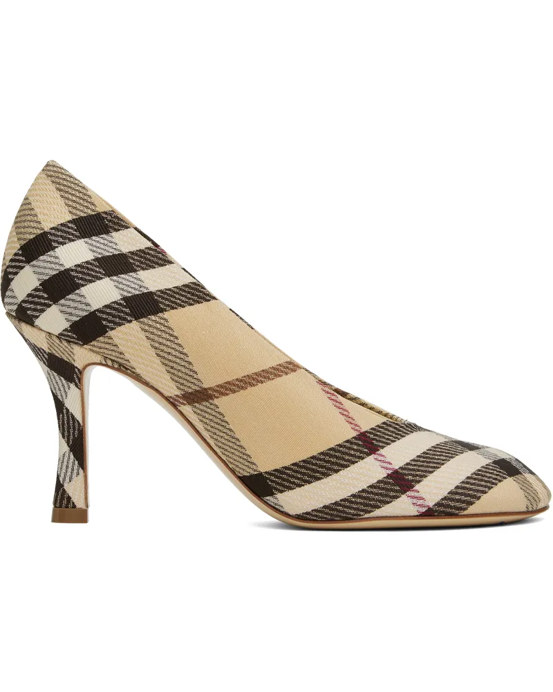 Burberry Beige Check Baby High Heels Alabaster
