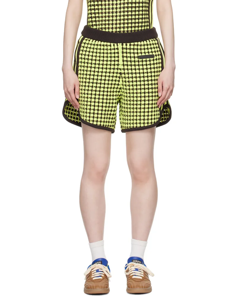 Wales Bonner Green & Brown adidas Originals Edition Patch Shorts Yellow
