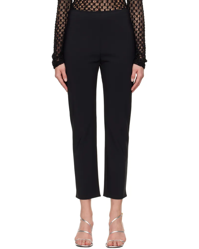 Róhe Black Cigarette Scuba Trousers 001_308
