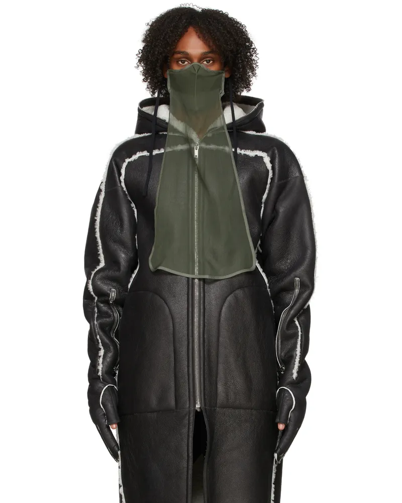 Rick Owens Green Silk Long Mask 15