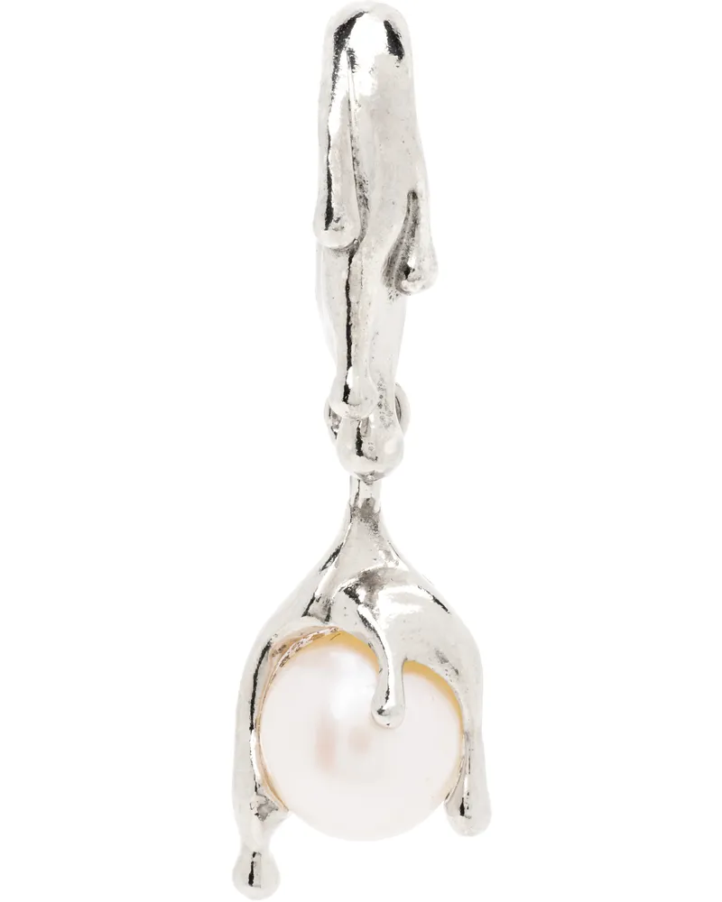 Alan Crocetti Nano Pearl Melt Single Earring Rhodium