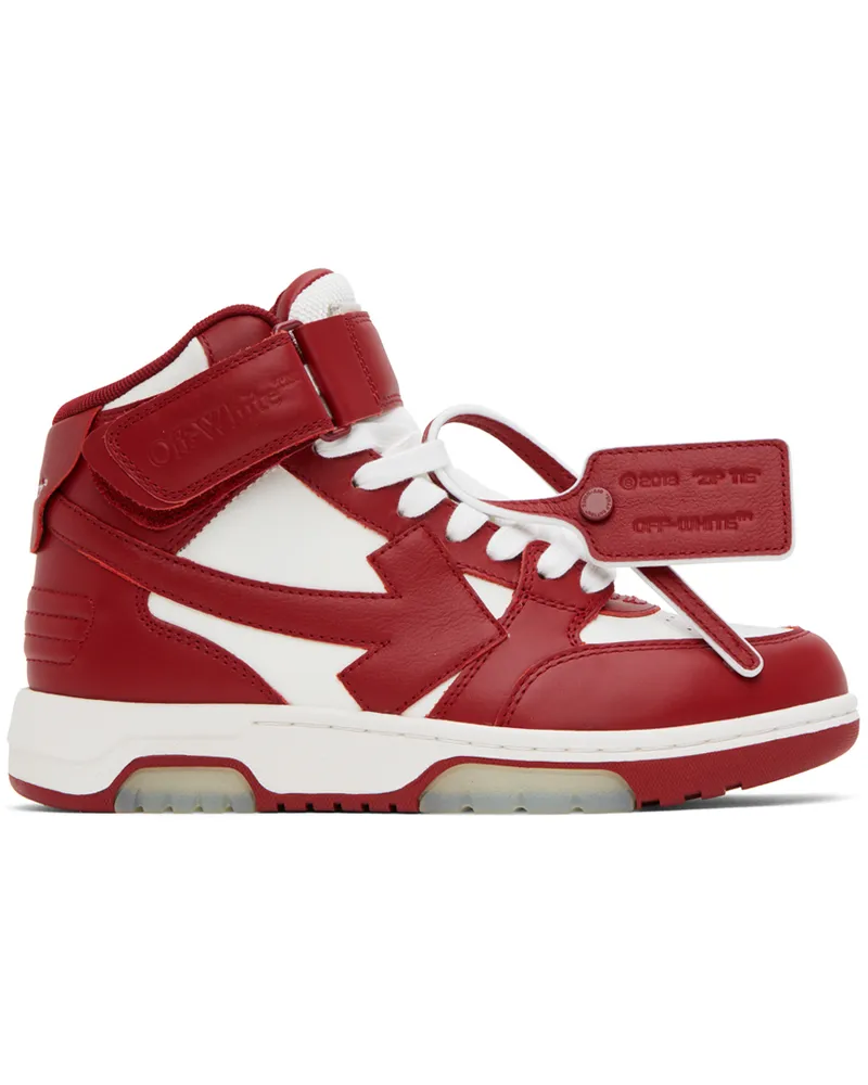 OFF-WHITE Red & White Out Of Office Sneakers White