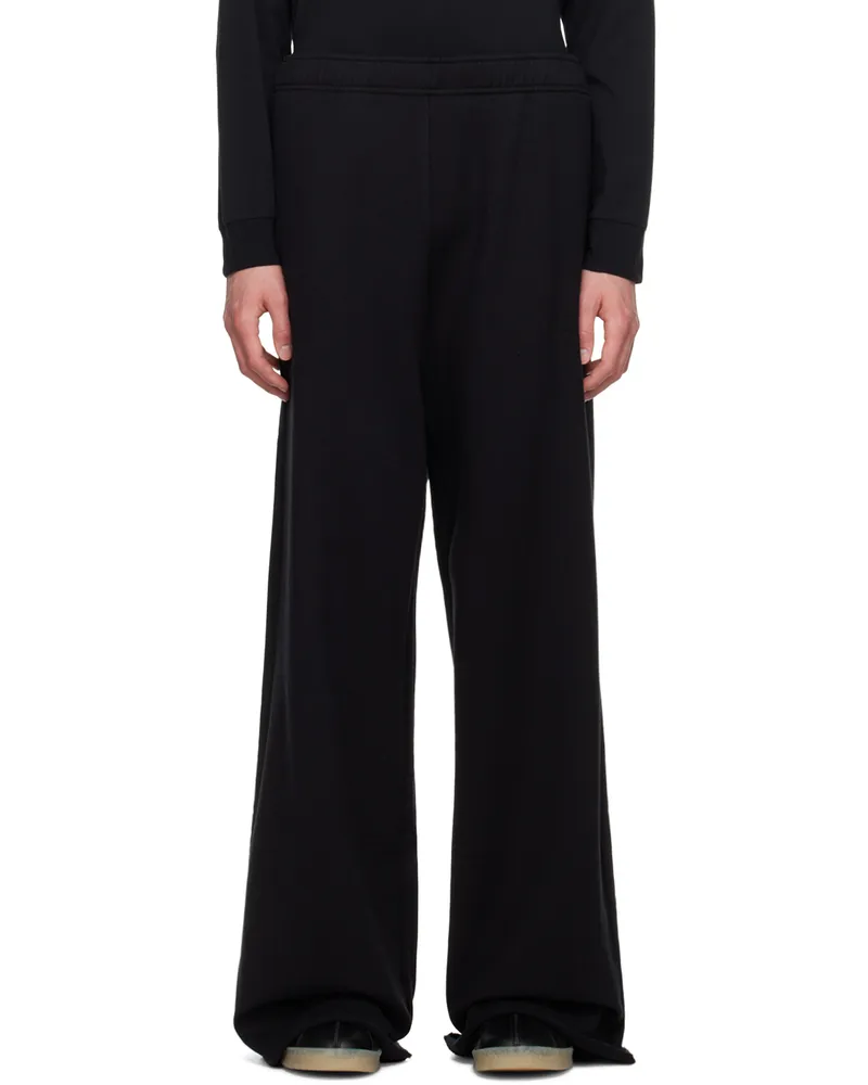 Maison Margiela Black Embroidered Logo Sweatpants 900
