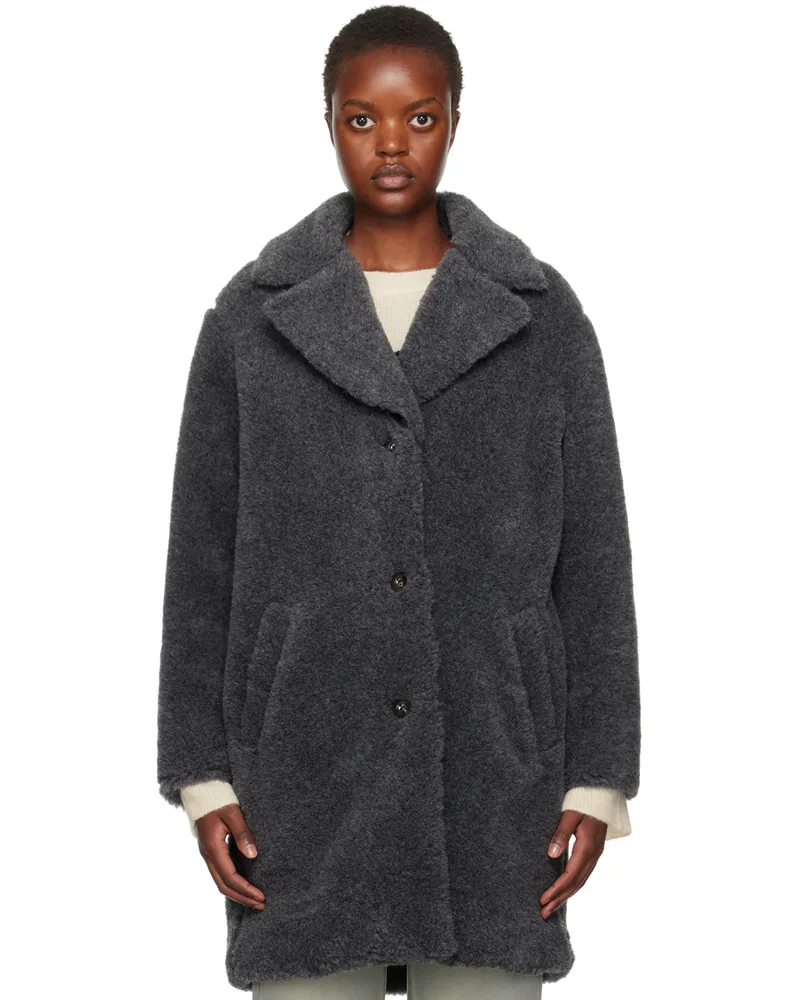 A.P.C. Gray Nicolette Coat Pla