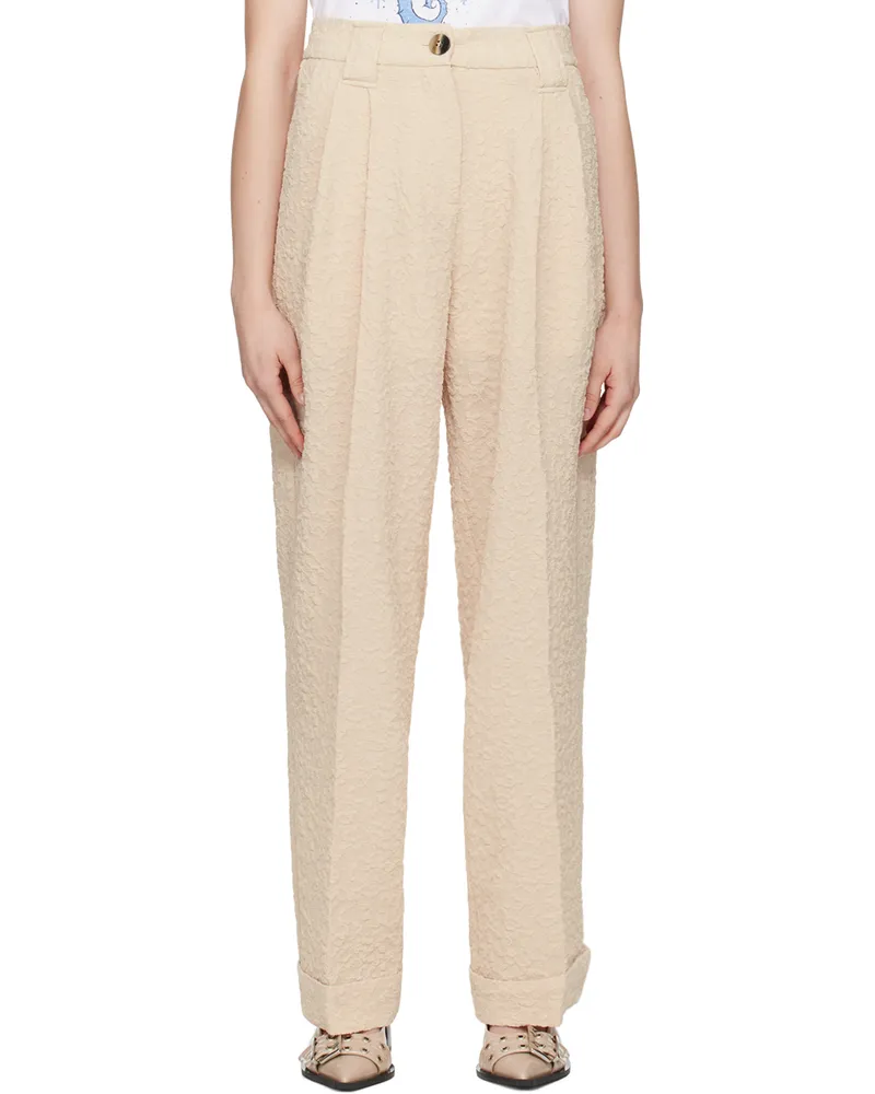 Ganni Beige Four-Pocket Trousers 873