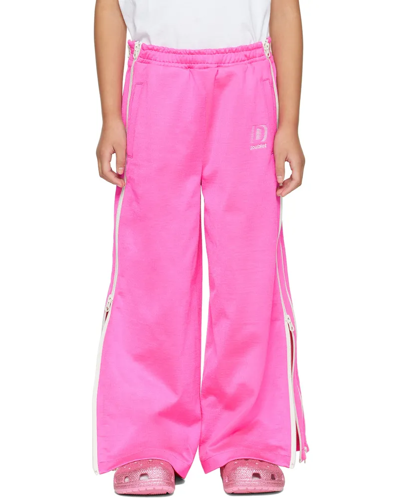 Doublet Kids Pink Zip Track Pants Pink
