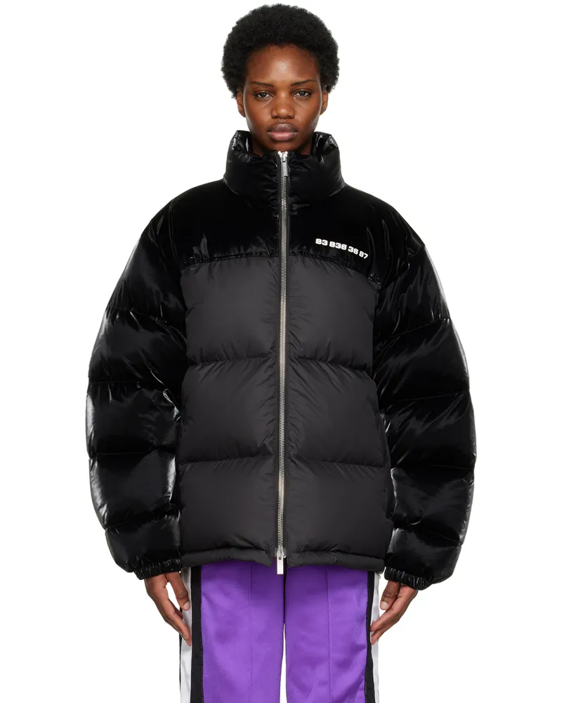 VTMNTS Black Color Block Down Jacket Screen
