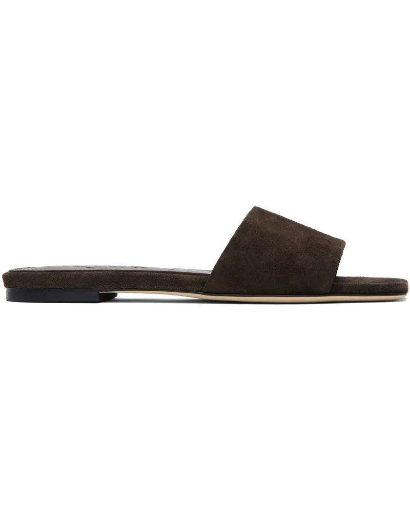 aeyde Brown Anna Suede Sandals Moka