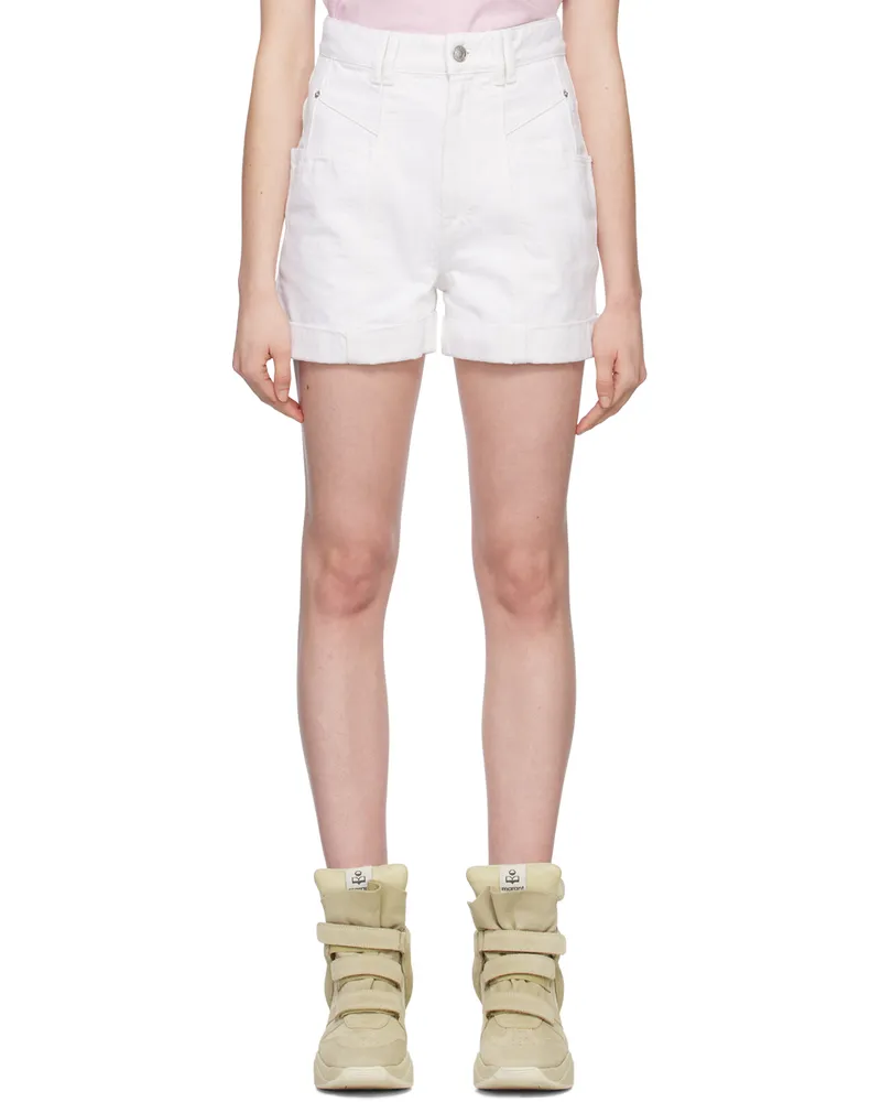 Isabel Marant White Vetanio Denim Shorts 20wh