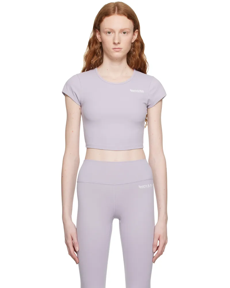 SPORTY & RICH Purple Bonded T-Shirt Lilac