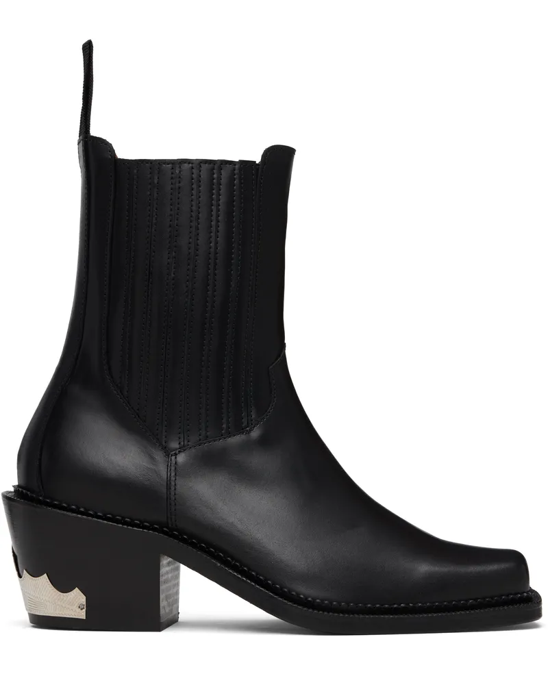 Toga Black Leather AJ1255 Boots Black