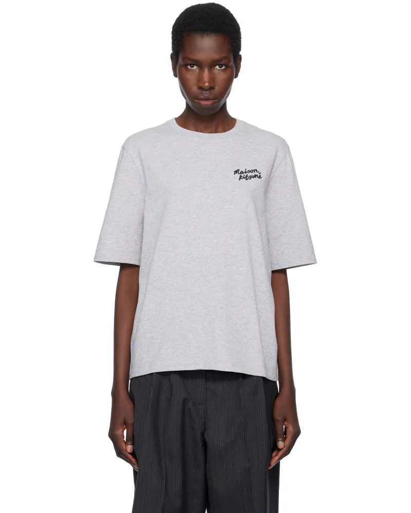Kitsuné Gray 'Maison Kitsuné' Handwriting Comfort T-shirt H120