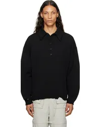 Helmut Lang Black Distressed Polo Black