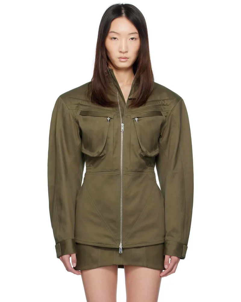 Thierry Mugler Khaki Cargo Jacket 5047