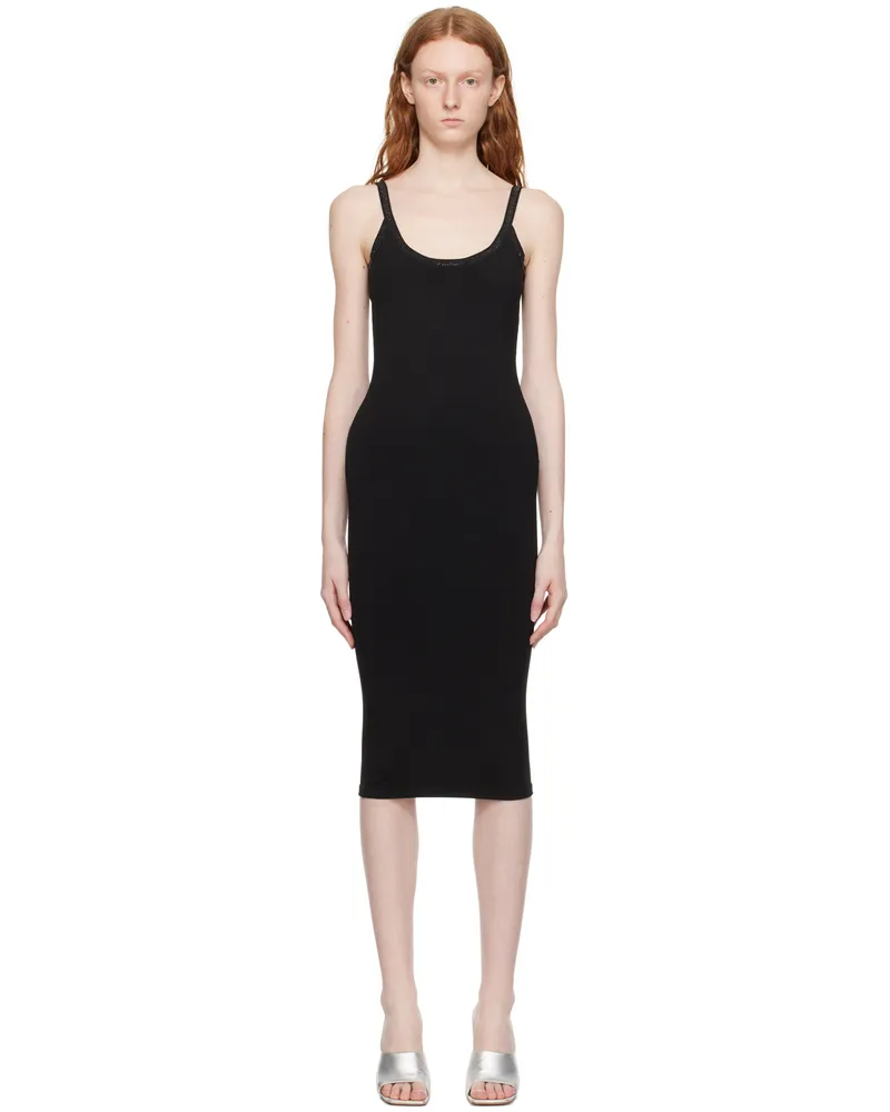 Alexander Wang Black Crystal Midi Dress 001