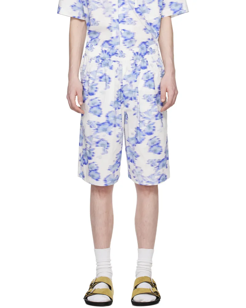 Isabel Marant White & Blue Layan Shorts 30lu