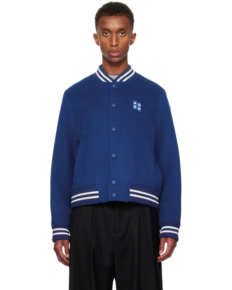Adererror Blue TRS Tag 01 Varsity Bomber Jacket Z-blue