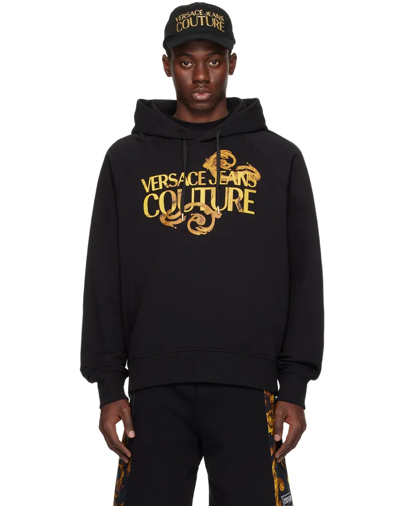 Versace Jeans Black Baroque Hoodie Eg89