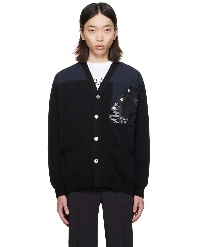 Undercover Black Paneled Cardigan Black