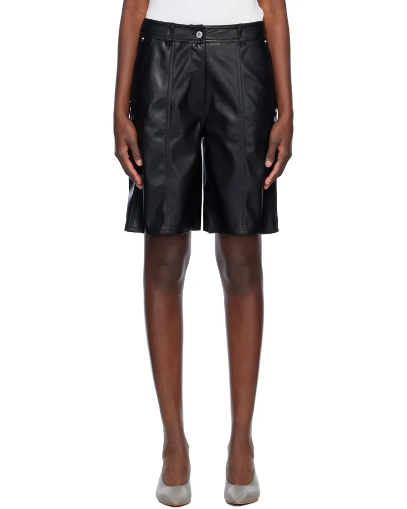 STAND Black Julieta Faux-Leather Shorts 89900