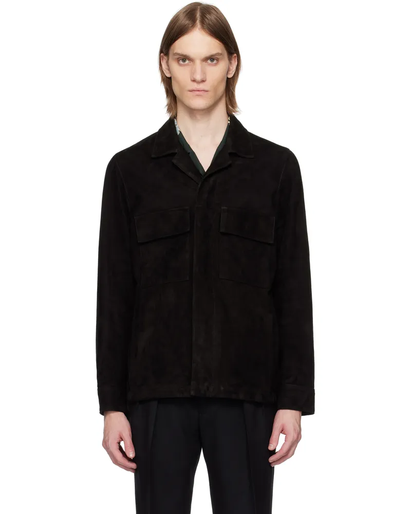 Paul Smith Black Casual-Fit Suede Jacket 79