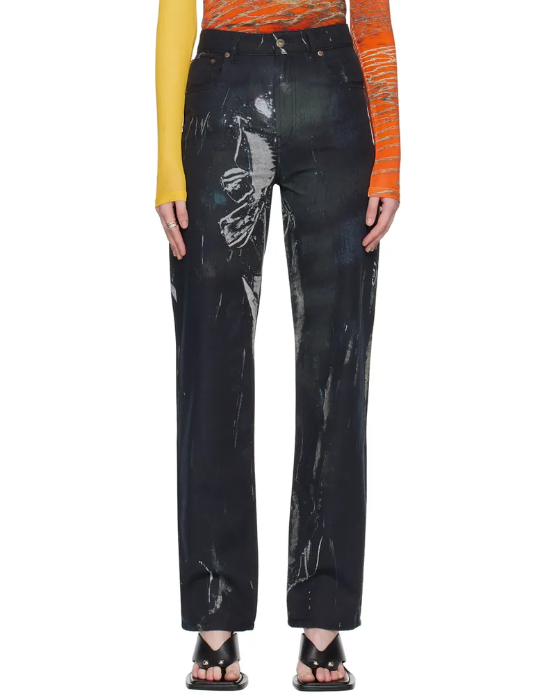Louisa Ballou Black Printed Jeans 0990