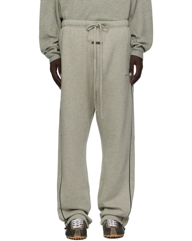 Fear of God Gray Relaxed Fleece Piping Sweatpants Concrete