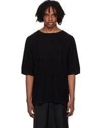 COMMAS Black Tuck Stitch T-Shirt Black