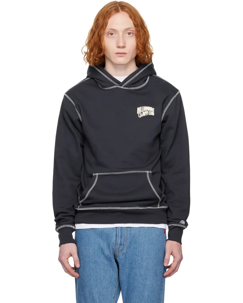 Billionaire Boys Club Navy Puff Small Arch Logo Constrast Stitch Hoodie Navy
