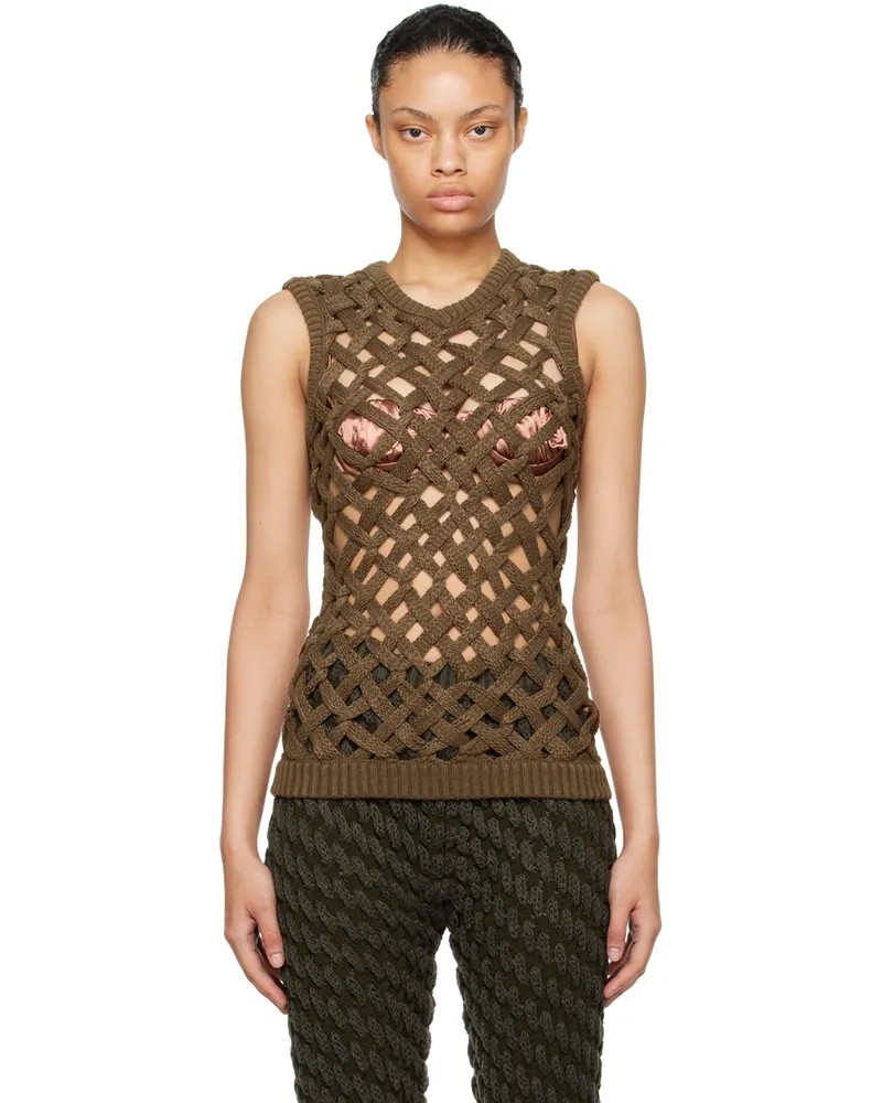 Isa Boulder SSENSE Exclusive Khaki Knot Vest Swamp