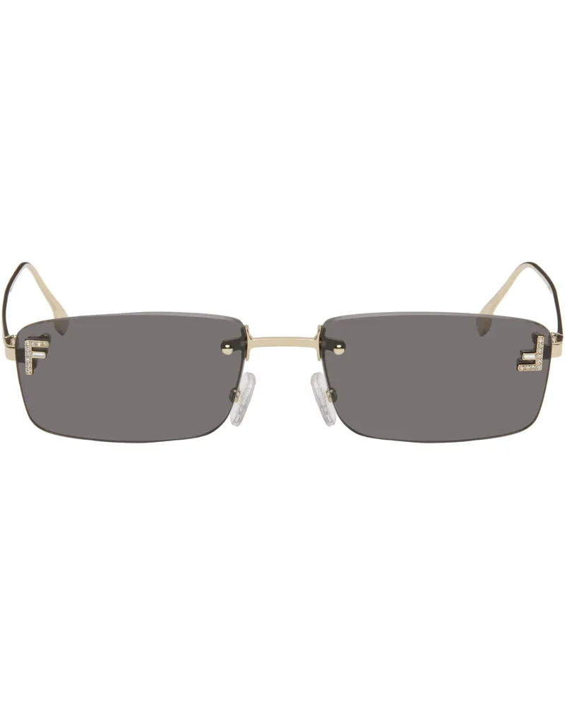 Fendi Gold 'Fendi First' Crystal Sunglasses Gold