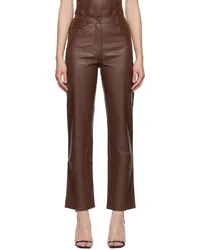 Miaou Brown Junior Faux-Leather Pants Brown