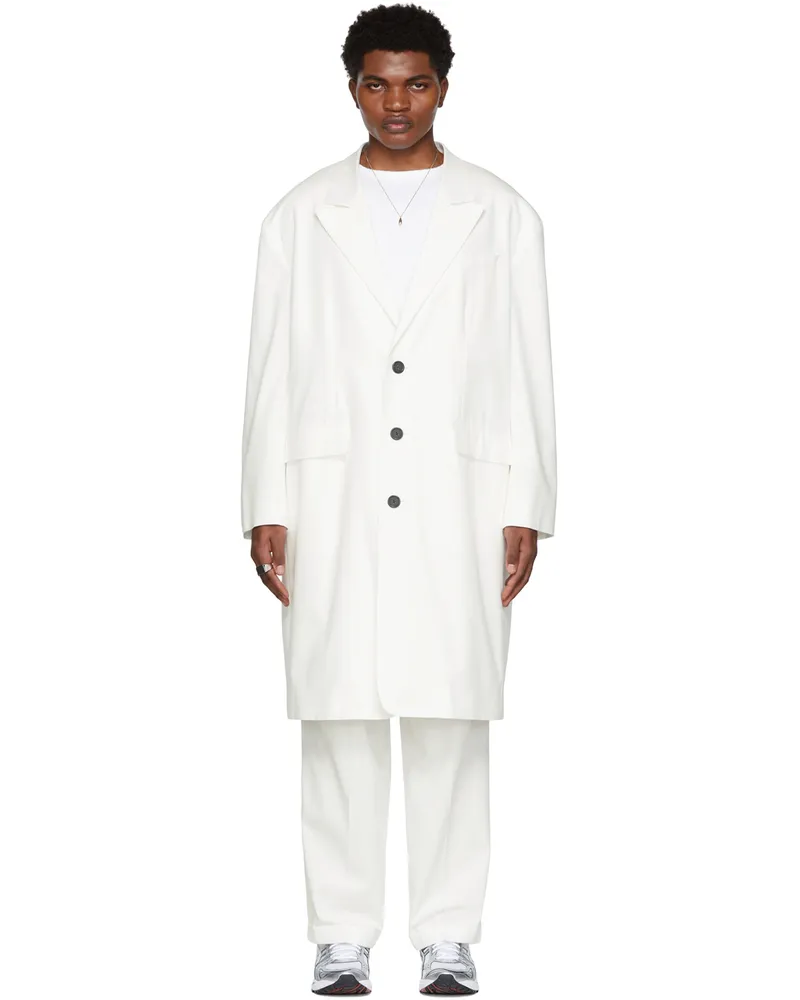 LU'U DAN SSENSE Exclusive Off-White 90's Tailored Coat Off-white