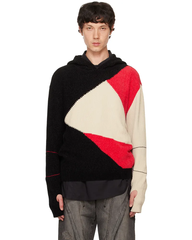 Andersson Bell Black & Red Fite Hoodie Black