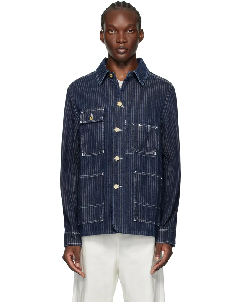 Kenzo Indigo Kenzo Paris Relaxed Workwear Denim Jacket Rinse