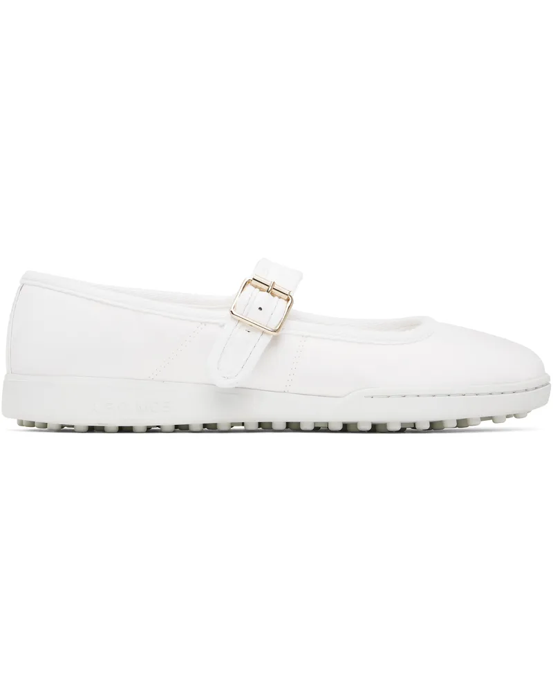 A.P.C. White Moe Mary Jane Ballerina Flats Aab