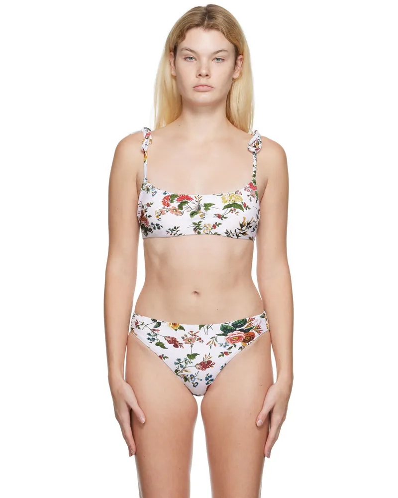 Erdem White Thea Bikini Top White