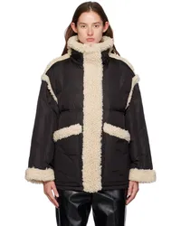 STAND Black Dorothy Faux-Shearling Down Jacket Black