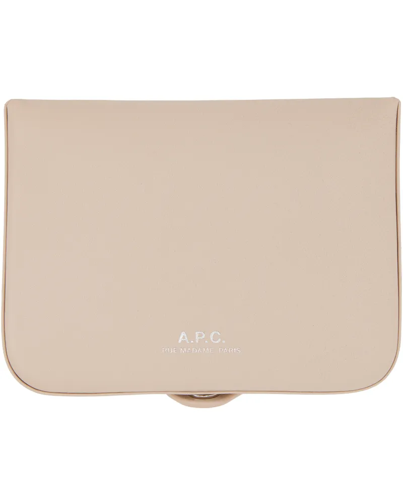 A.P.C. Beige Josh Coin Wallet Aah