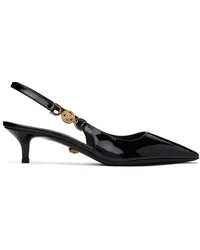 Versace Black Medusa '95 Low Slingback Heels 1b00v-black-gold