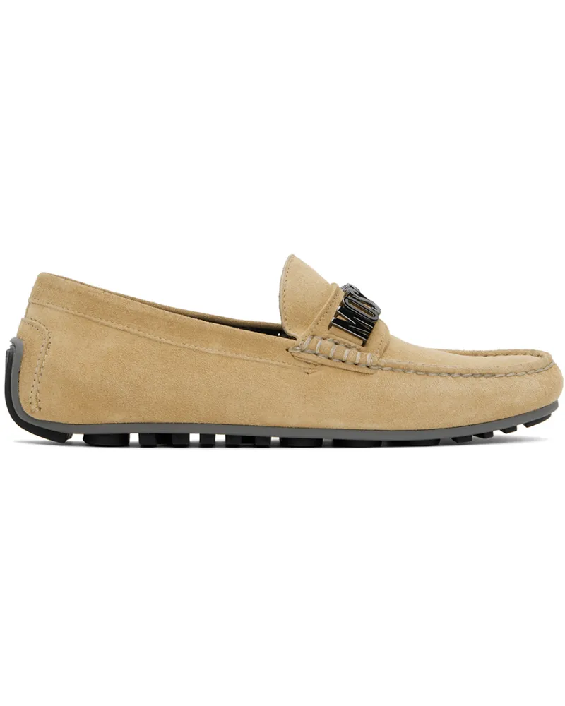Moschino Beige Driver Loafers 10b