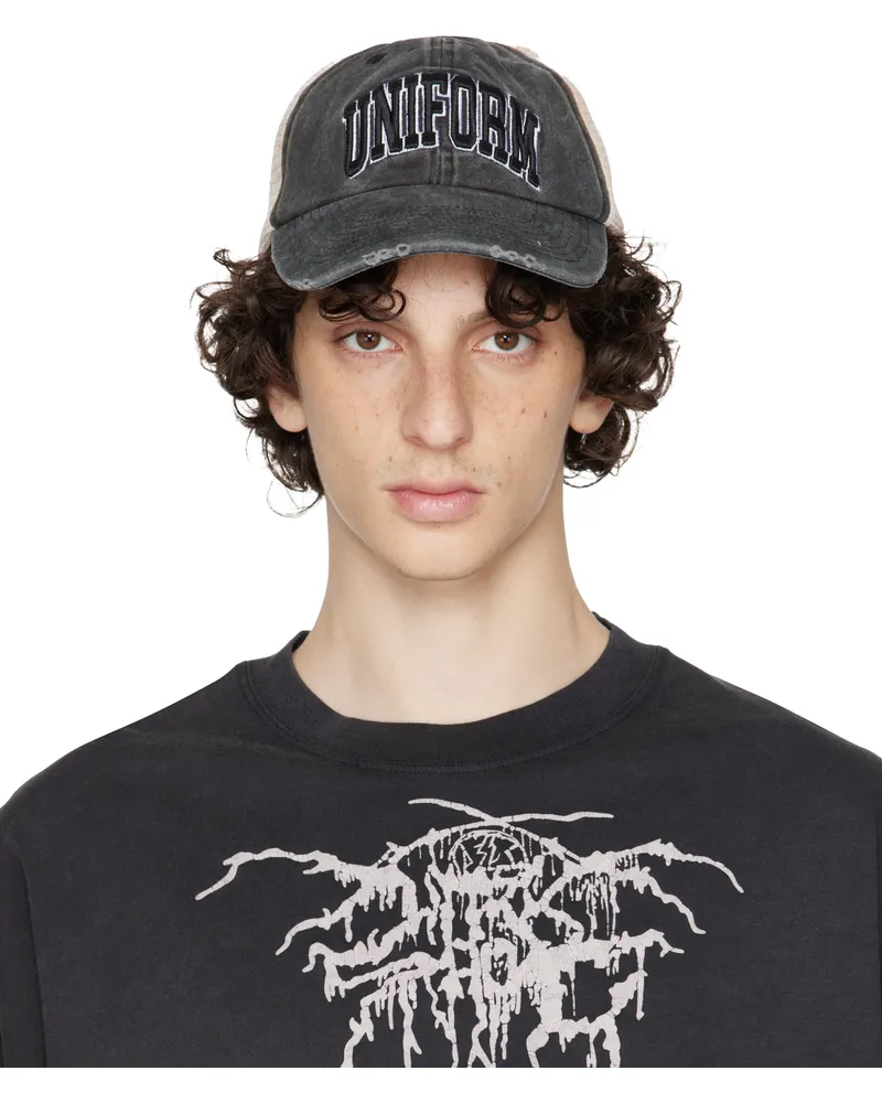 032c Gray & Beige 'Lucky Strike' Cap Ck