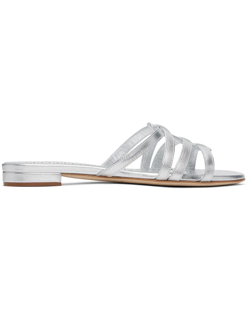 Manolo Blahnik Silver Riran Sandals 454