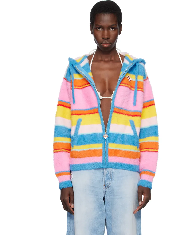 Casablanca Paris Multicolor Fluffy Stripe Oversized Hoodie Multi