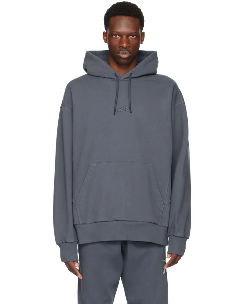 Reebok Blue Oversized Hoodie Stone