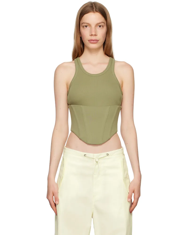 Dion Lee Khaki Float Tank Top Sage