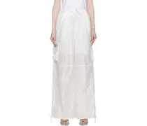White Crinkle Trousers