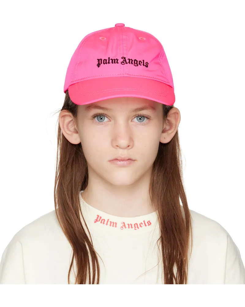 Palm Angels Kids Pink Logo Baseball Cap Fuchsia