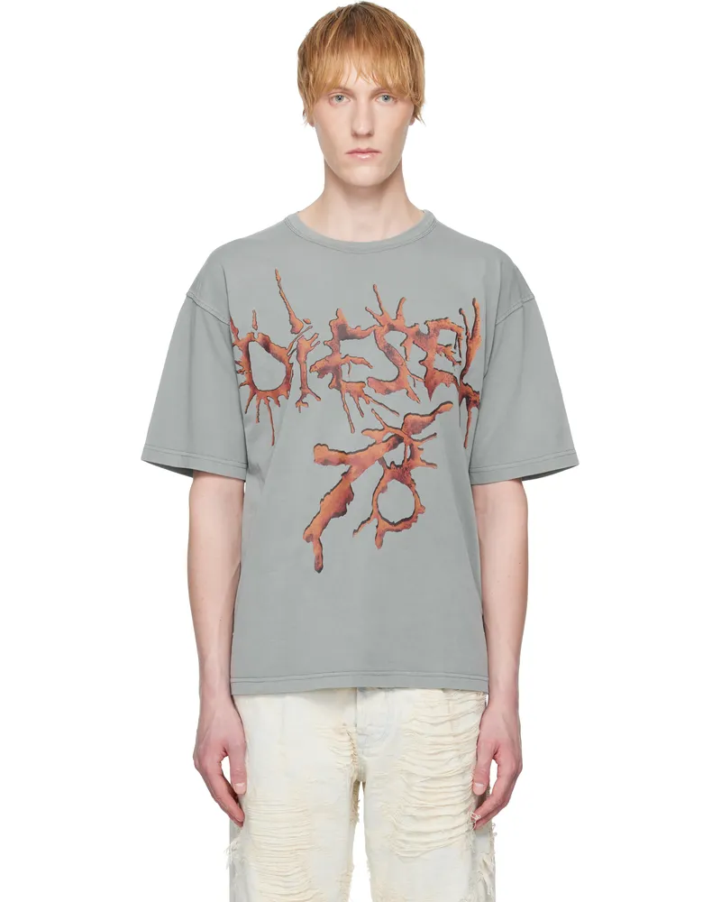 Diesel Gray T-Boxt-R28 T-shirt 9du